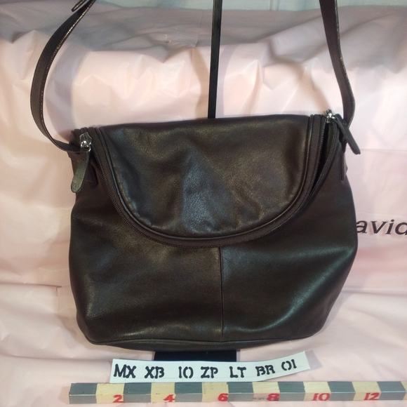 Maxx New York Brown Leather Shoulder Bucket § - Picture 2 of 11